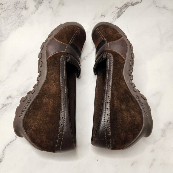 Merrell Plaza Moc Dark Coffee Brown Suede Leather Walking Flats Slip-On Shoes 8 - Picture 6 of 8